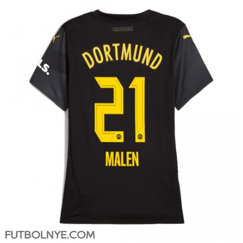 Camiseta Borussia Dortmund Donyell Malen #21 Visitante Equipación para mujer 2024-25 manga corta